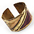 Two-Tone Diagonal Wide Ethnic Cuff (Antique Gold&Red) - view 7