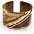 Two-Tone Diagonal Wide Ethnic Cuff (Antique Gold&Red) - view 2