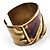 Two-Tone Diagonal Wide Ethnic Cuff (Antique Gold&Red) - view 8