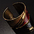 Two-Tone Diagonal Wide Ethnic Cuff (Antique Gold&Red) - view 10