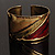 Two-Tone Diagonal Wide Ethnic Cuff (Antique Gold&Red)