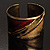 Two-Tone Diagonal Wide Ethnic Cuff (Antique Gold&Red) - view 11