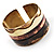 Wavy Pattern Chunky Ethnic Cuff Bangle (Brown, Gold&Copper) - view 7