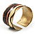 Wavy Pattern Chunky Ethnic Cuff Bangle (Brown, Gold&Copper) - view 5
