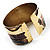 Wavy Pattern Chunky Ethnic Cuff Bangle (Brown, Gold&Copper) - view 8