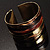 Wavy Pattern Chunky Ethnic Cuff Bangle (Brown, Gold&Copper) - view 9