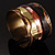 Wavy Pattern Chunky Ethnic Cuff Bangle (Brown, Gold&Copper) - view 3