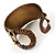 Brass Wires, Dots & Treble Clef Ethnic Cuff Bangle - view 9