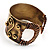 Brass Wires, Dots & Treble Clef Ethnic Cuff Bangle - view 3