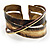 Cross Bars Ethnic Cuff Bangle (Antique Gold&Brown, Red) - view 2