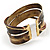 Cross Bars Ethnic Cuff Bangle (Antique Gold&Brown, Red) - view 10