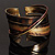 Cross Bars Ethnic Cuff Bangle (Antique Gold&Brown, Red)