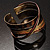 Cross Bars Ethnic Cuff Bangle (Antique Gold&Brown, Red) - view 12