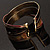 Cross Bars Ethnic Cuff Bangle (Antique Gold&Brown, Red) - view 6
