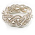 Rhodium Plated Wide Braided Fashion Bangle Bracelet - view 2