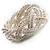 Rhodium Plated Wide Braided Fashion Bangle Bracelet - view 8