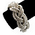 Rhodium Plated Wide Braided Fashion Bangle Bracelet - view 9