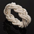 Rhodium Plated Wide Braided Fashion Bangle Bracelet - view 11