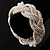 Rhodium Plated Wide Braided Fashion Bangle Bracelet - view 4