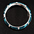 Silver Tone Curvy Enamel Crystal Hinged Bangle (Teal,Green,Turquoise colour) - view 4
