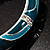 Silver Tone Curvy Enamel Crystal Hinged Bangle (Teal,Green,Turquoise colour) - view 5