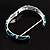 Silver Tone Curvy Enamel Crystal Hinged Bangle (Teal,Green,Turquoise colour) - view 6