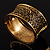Antique Gold Ornate Textured Design Bangle - view 4