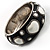 Black And White Heart Enamel Bangle Bracelet - view 3