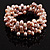 3 Strand Lilac Freshwater Pearl Wrap Bangle Bracelet (6mm) - view 4