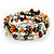 3 Strand Multicoloured Freshwater Pearl Wrap Bangle Bracelet (6mm) - view 7