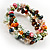 3 Strand Multicoloured Freshwater Pearl Wrap Bangle Bracelet (6mm) - view 3