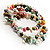 3 Strand Multicoloured Freshwater Pearl Wrap Bangle Bracelet (6mm) - view 4