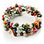 3 Strand Multicoloured Freshwater Pearl Wrap Bangle Bracelet (6mm) - view 8