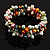 3 Strand Multicoloured Freshwater Pearl Wrap Bangle Bracelet (6mm) - view 6