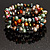 3 Strand Multicoloured Freshwater Pearl Wrap Bangle Bracelet (6mm) - view 9