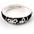 Black And White Enamel Hinged Butterfly Bangle - view 2