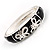 Black And White Enamel Hinged Butterfly Bangle - view 3