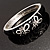 Black And White Enamel Hinged Butterfly Bangle - view 6