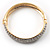 Gold Plated Clear Crystal Bangle Bracelet - view 6