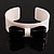 White And Black Plastic Bow Cuff Bangle - view 4