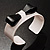 White And Black Plastic Bow Cuff Bangle - view 3