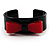 Black And Red Plastic Bow Cuff Bangle - view 2