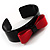 Black And Red Plastic Bow Cuff Bangle