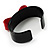 Black And Red Plastic Bow Cuff Bangle - view 4