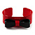 Red And Black Plastic Bow Cuff Bangle