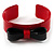 Red And Black Plastic Bow Cuff Bangle - view 2