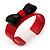Red And Black Plastic Bow Cuff Bangle - view 3