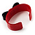 Red And Black Plastic Bow Cuff Bangle - view 4