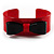Red And Black Plastic Bow Cuff Bangle - view 5