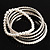 Textured & Imitation Pearl Beaded Bangles - Set of 5 (Silver & White) - view 5